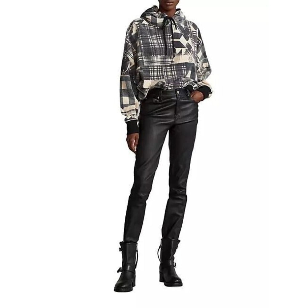 NEW Polo Ralph Lauren Women's S Fleece Patchwork Hoodie • Reg Price $168