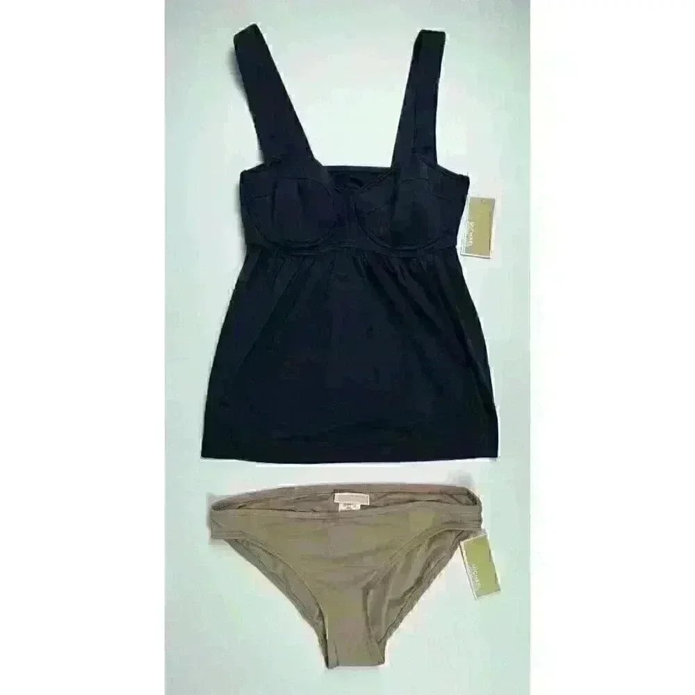 NEW! MICHAEL Michael Kors Women's M Baby Doll Tankini Top & Bottom Set NWT $168