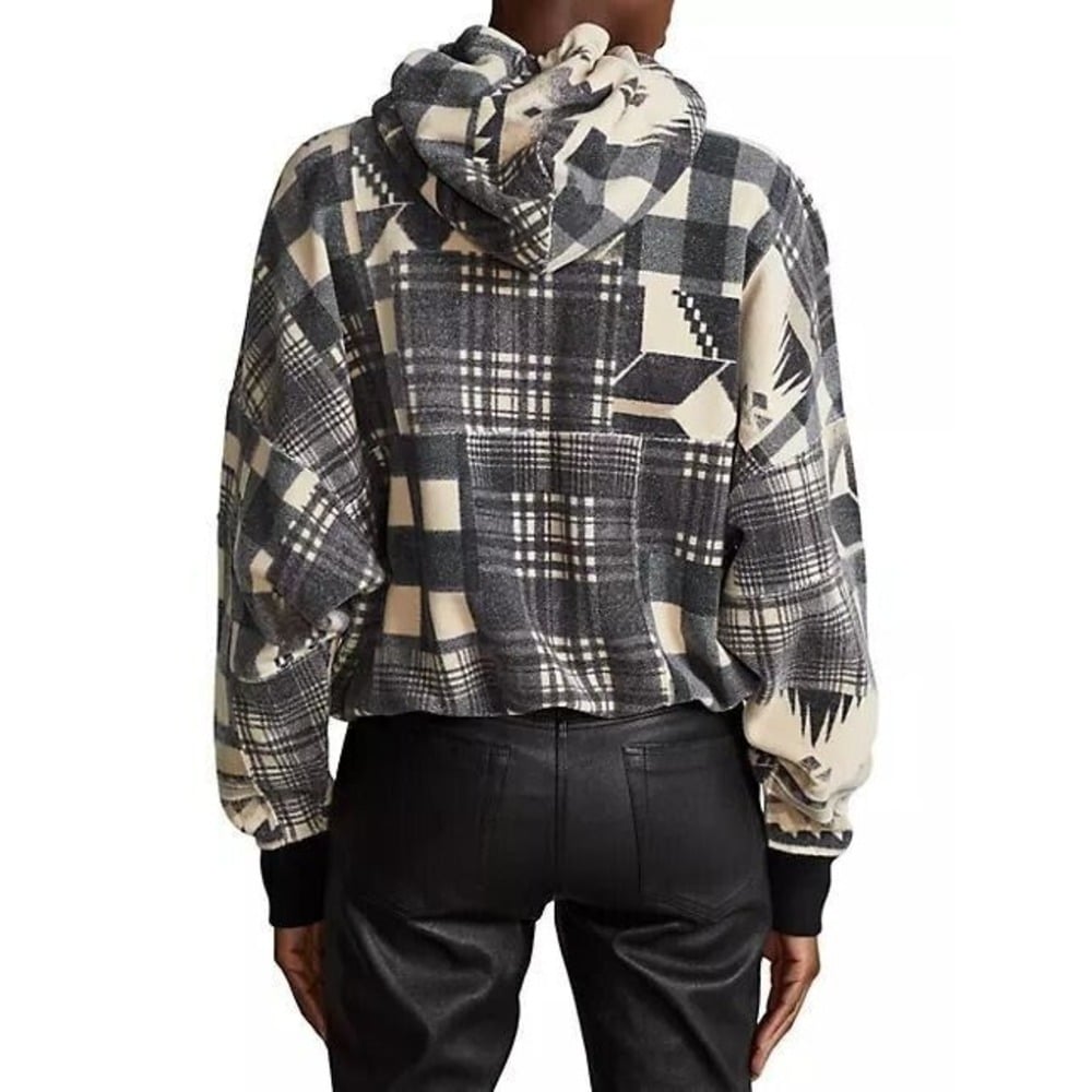 NEW Polo Ralph Lauren Women's S Fleece Patchwork Hoodie • Reg Price $168